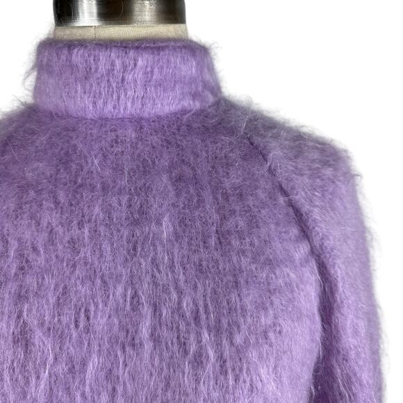 ELEANOR BALFOUR Pastel Purple Mohair Blend Sweater Women's Size 4 - Picture 5 of 11